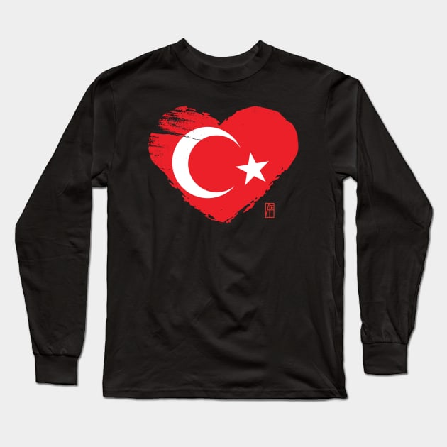 I love my country. I love Turkey. I am a patriot. In my heart, there is always the flag of Turkey Long Sleeve T-Shirt by ArtProjectShop